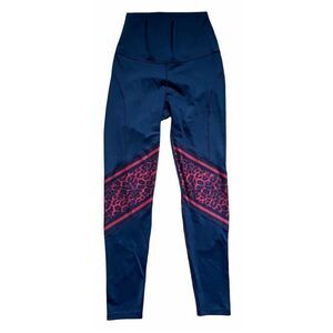 WITH Wear It To Heart Black High Waisted Leggings Red Leopard Print Detail M